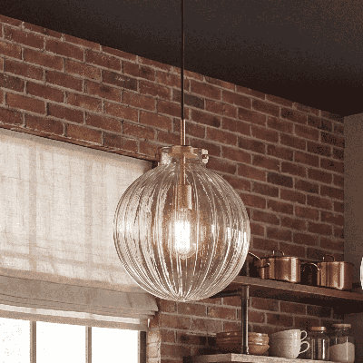 Suzman 1 - Light Single Globe Pendant in Natural Brass