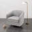 Applewold Upholstered Light Gray Cotton Blend Swivel Barrel Chair with Solid Wood Base-734592837