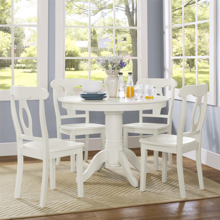 Amada 5 - Piece Rubberwood Solid Wood Dining Set