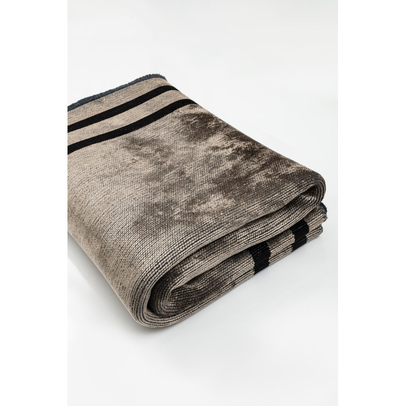 Rapture Taupe Black No Pattern And Not Solid Color Luxury Area Rug, Rectangle 7'10" x 11'2"