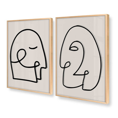 «Mindful Gaze», ensemble de 2 reproductions sur papier mat d'archives dans un cadre
