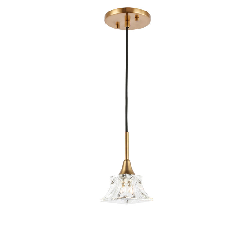 Luminaire suspendu géométrique 1 lumières unique Angeline, Laiton