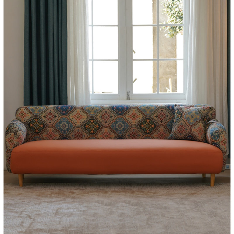 Salowitz Upholstered 82.6'' Sofa, Orange