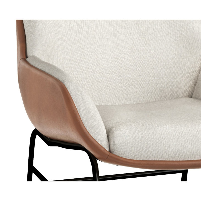 Lounge Chair, Brown/White Polyester