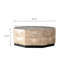 Table basse 38 po en bois massif rétro, concave personnalisée, support stable, pour le salon et l'hôtel Hexagonal géométrique 35,73 po de largeur, design élégant, facile à nettoyer, bureau à domicile