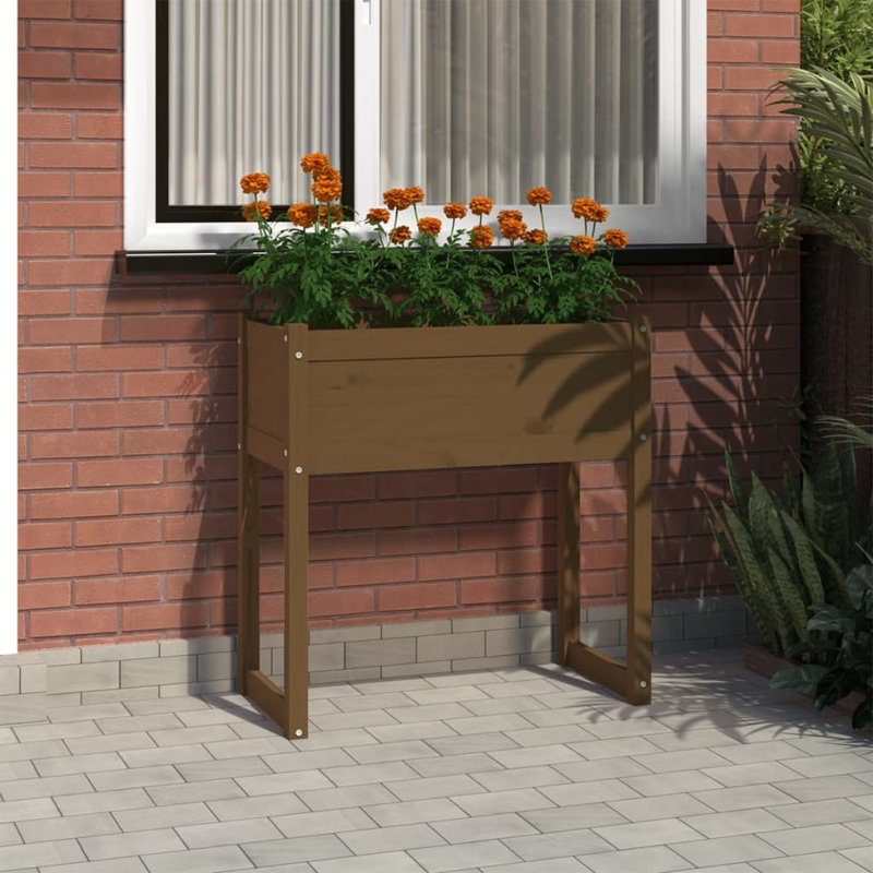 Aref Wood Raised Garden Bed, White, 81cm H x 78cm W x 40cm D