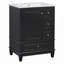 Meuble-lavabo 24 po avec lavabo en céramique, conception compacte pour petites salles de bain, armoire moderne avec 2 tiroirs et tablette réglable-118401280
