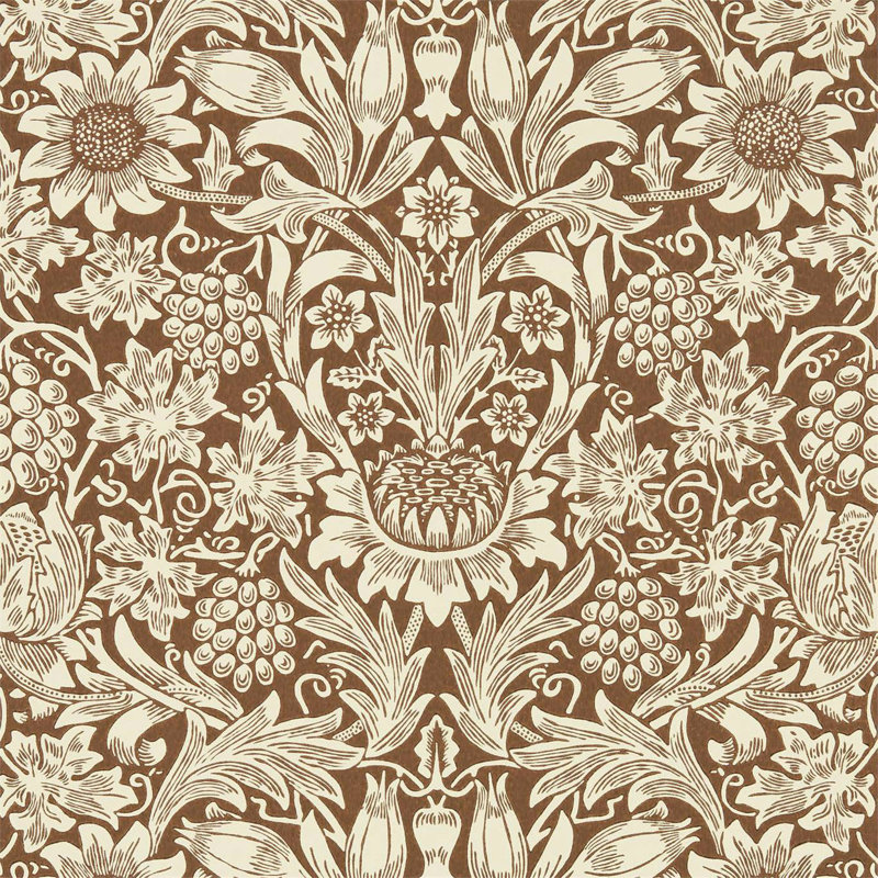 Sunflower Wallpaper, Chocolate/Cream