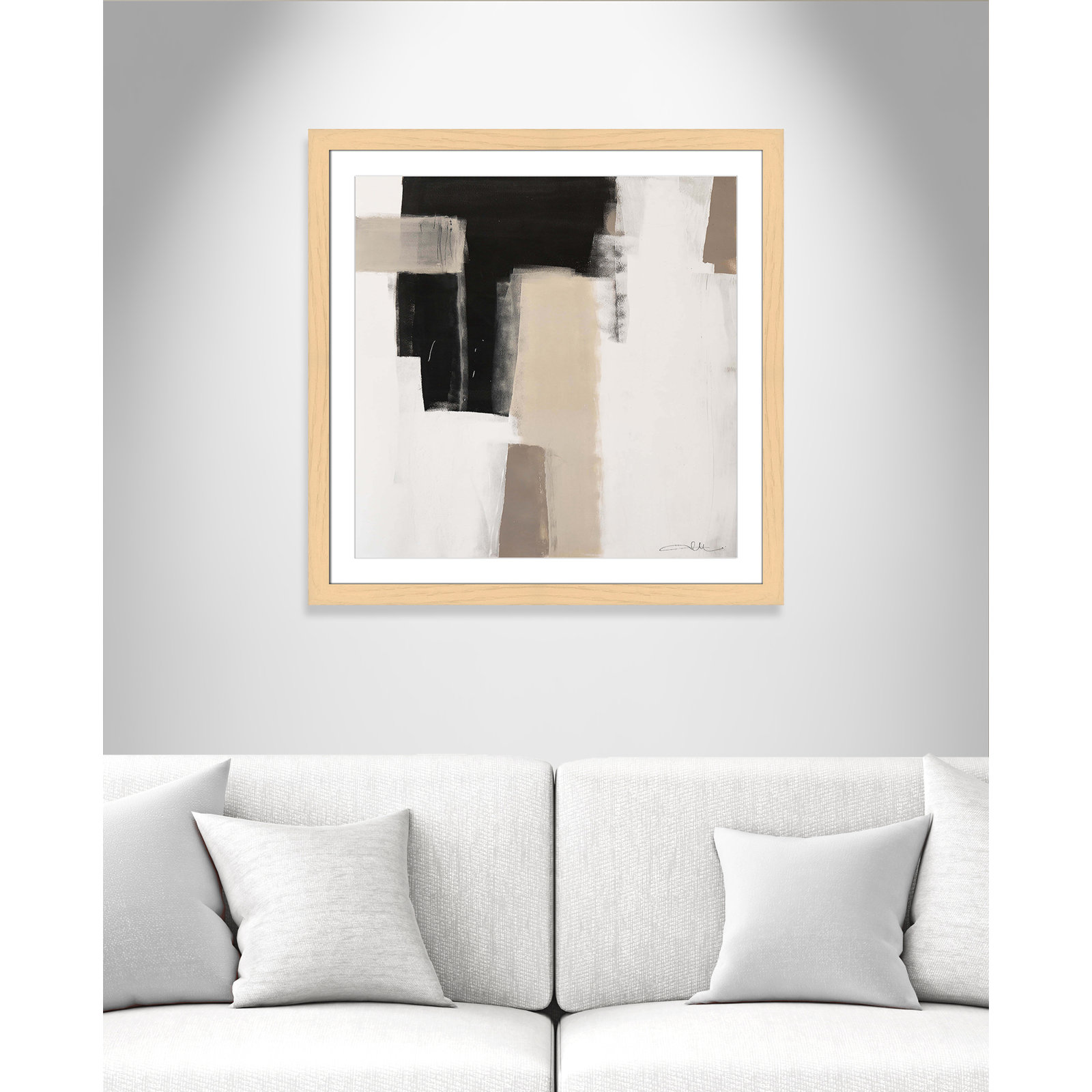Earth Scapes I Print, 33.5" H x 33.5" W x 1.25" D, Natural Cube Framed