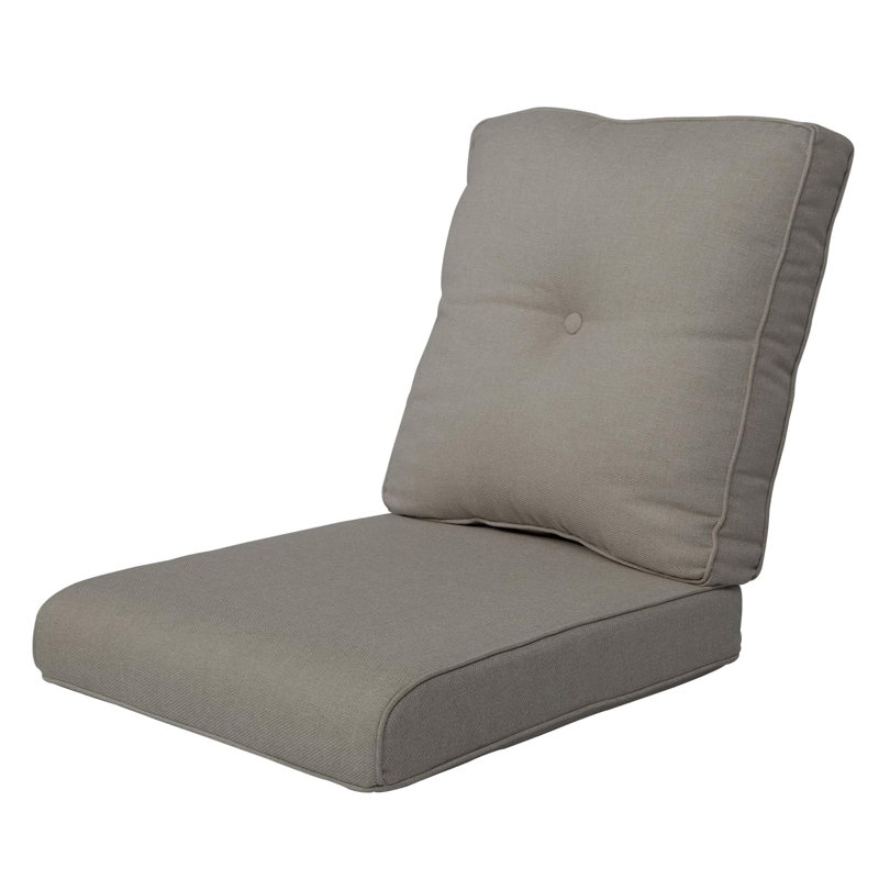 Schutt 22" W Olefin Outdoor Seat/Back Cushion with Removable Zippered Covers, Gray, 1 Seat/Back Cushion