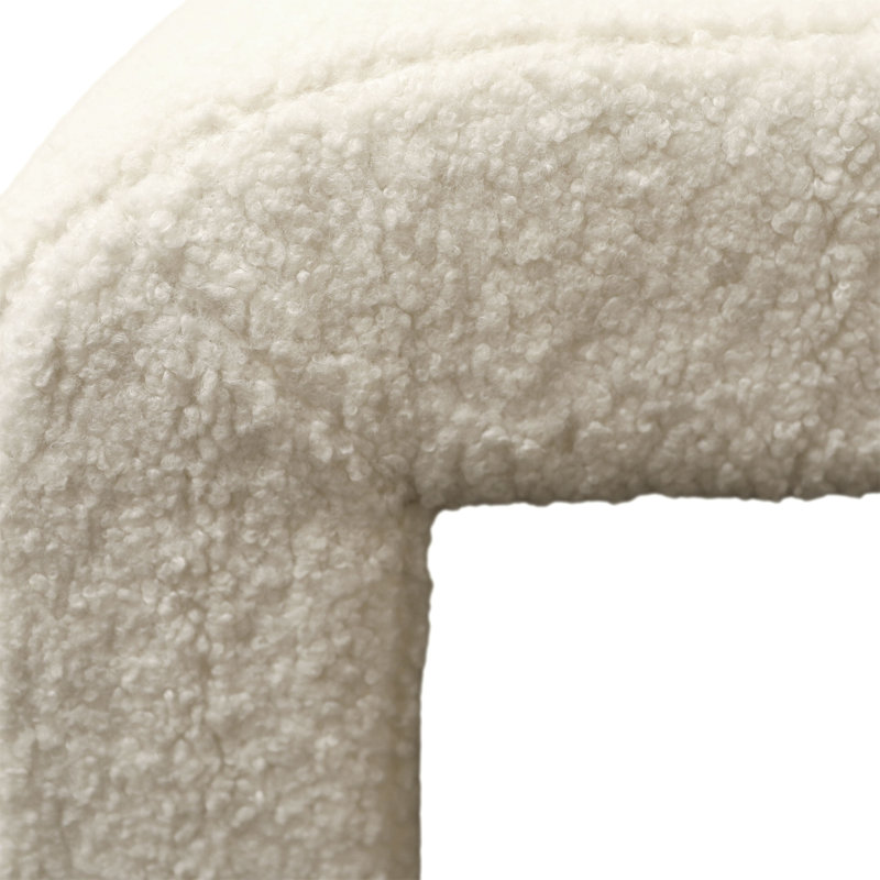 Heylee Faux Sheepskin Upholstered Bench in Ivory