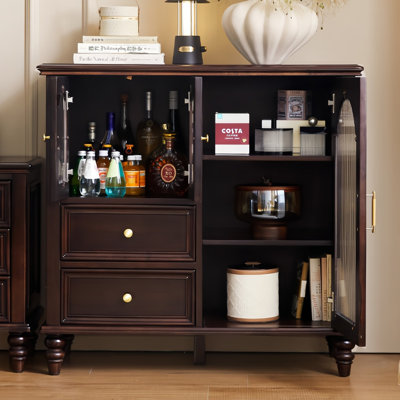 Mid ancient style solid wood sideboard cabinet