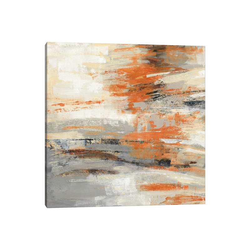 Golden Dust Crop Orange by Silvia Vassileva - No Frame Painting on Canvas, 94cm H x 94cm W