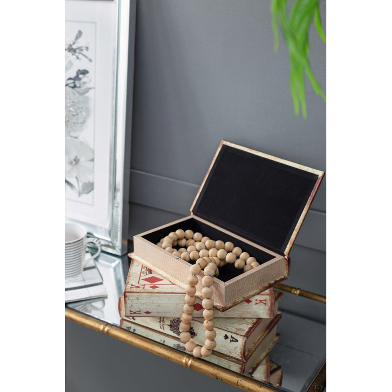 S/4 10X7x2" Ace Playing Cards Book Boxes, Large