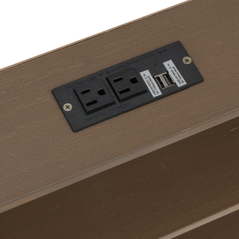 Bunk Bed With Storage Shelves And Usb Charging On Side, Natural