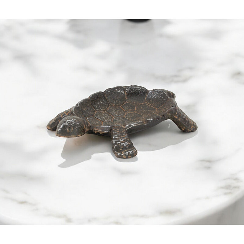 7" Black Turtle Cast Iron Vanity Tray