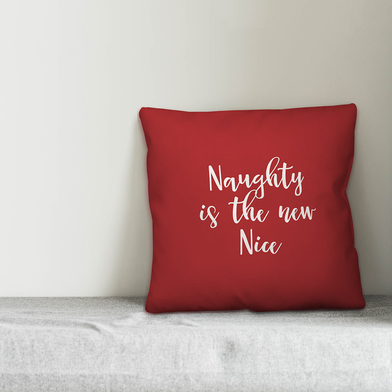  Coussin Naughty is the New Nice, Rouge, Coussin décoratif