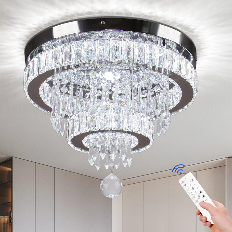 Plafonnier encastré 16 "Crystal Chandeliers