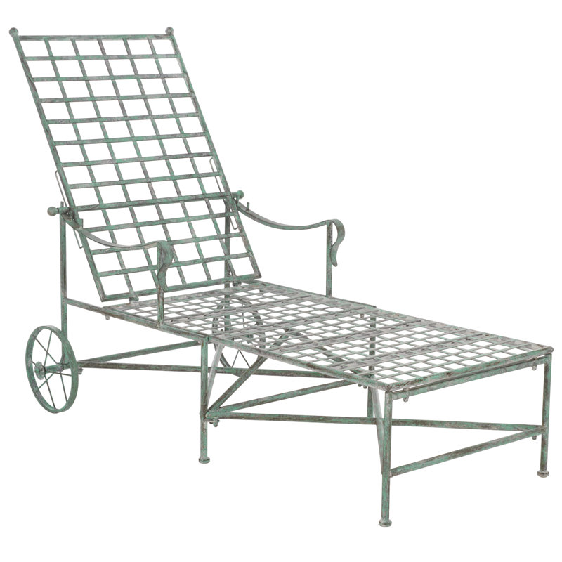Caledonia Chaise Lounge, Antique Dark Green
