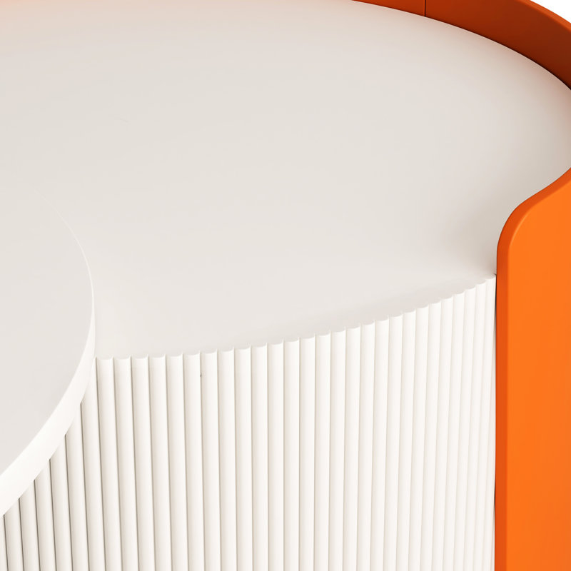 Table d'appoint ronde avec dispositif coulissant, imperméable et sans assemblage, idéale pour les petits espaces Table de salon moderne, ronde, extensible, blanche, assemblée