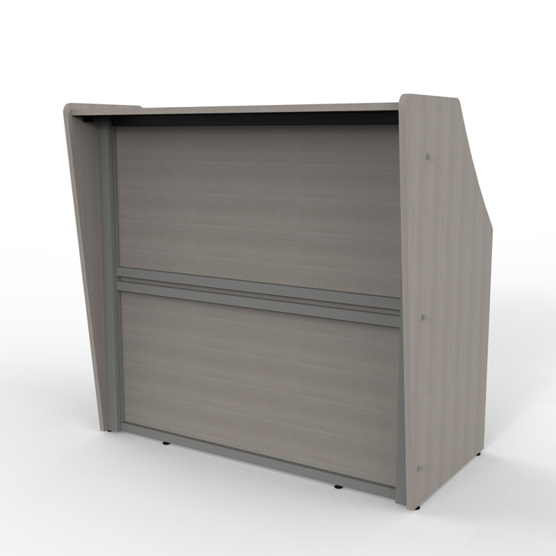 Bureau de réception rectangulaire en stratifié Previlus, Frêne