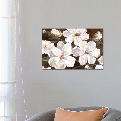 White Chocolate Blooms I by Sally Swatland - Wrapped Canvas Painting