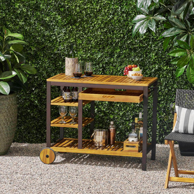 VIVLio BOIS + CART BARCART MÉTAL