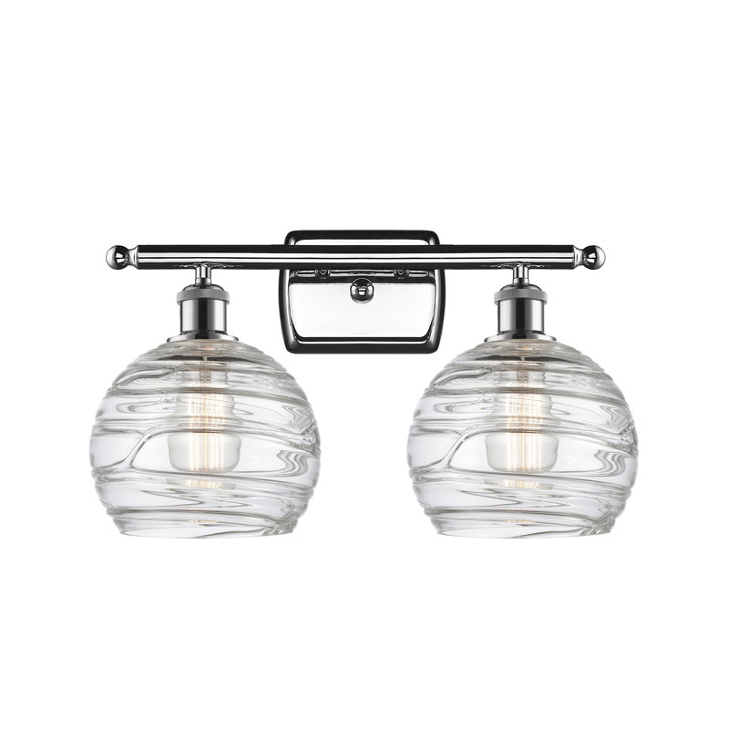 Éclairage pour meuble-lavabo à 2 lumières à intensité variable Halvorson, Transparent, Ampoule DEL rétro de 3,5 watts