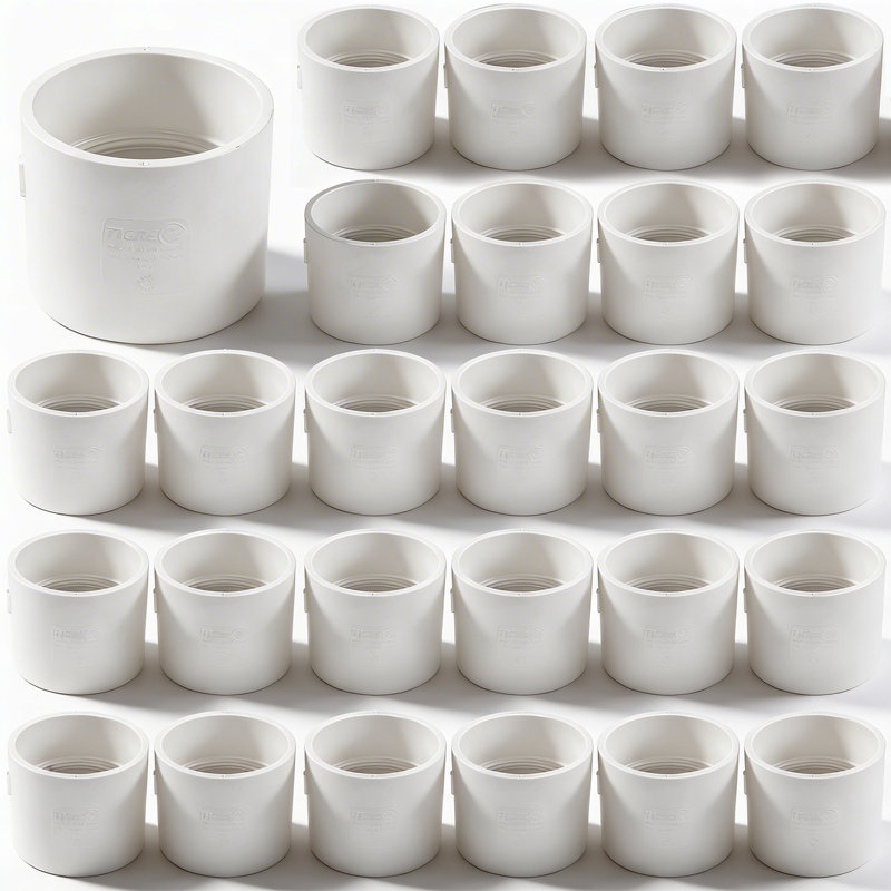 1-1/2 Inch White PVC DWV Coupling, Hub x Hub Drain, Waste & Vent Fitting (100-Pack)
