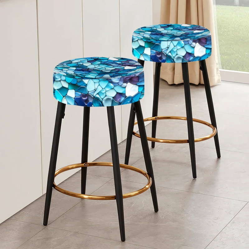 Ensemble de 2 tabourets de bar bleu turquoise et turquoise