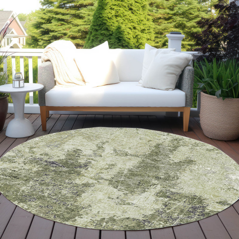 Tapis intérieur / extérieur vert lavable Ebonelle - LOOMlan, 2 pi 3 po x 7 pi 6 po