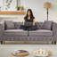 Canapé de 85,5 po avec velours Chesterfield