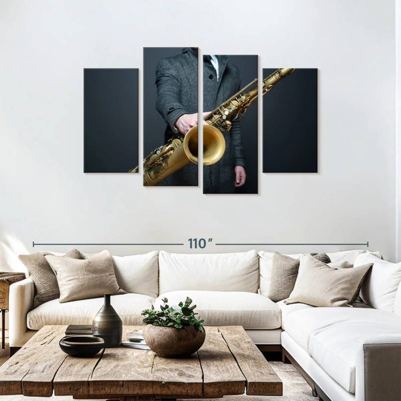 Abarca à votre tour saxophone, H 48 po x l 75 po