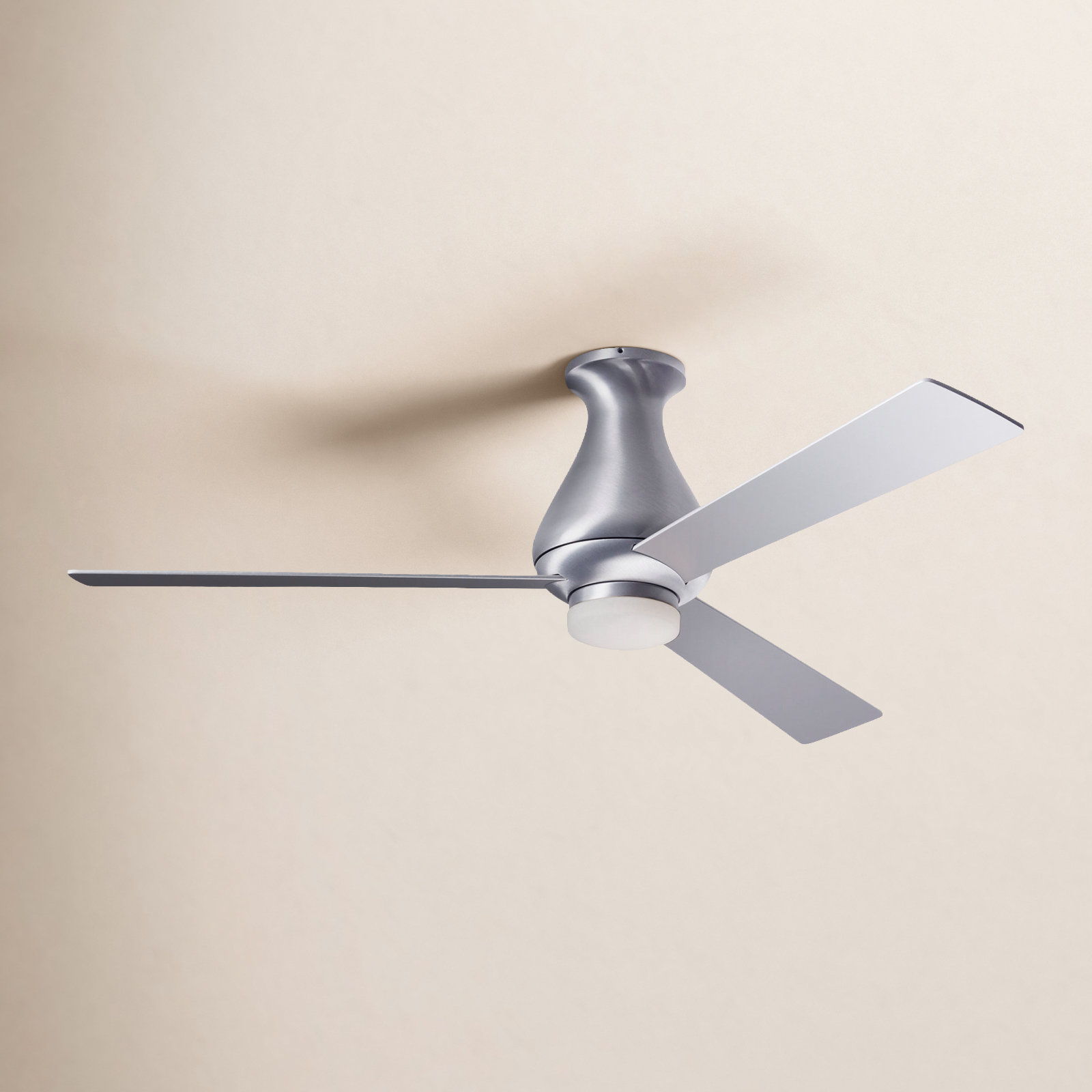 52'' 3 Blade Ceiling Fan with LED Light Kit, Brushed Aluminum, White, Fan Speed and Light Control (3-wire)