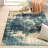 Kazu Vintage Abstract Machine Woven / Power Loomed Performance Blue Rug-417921994