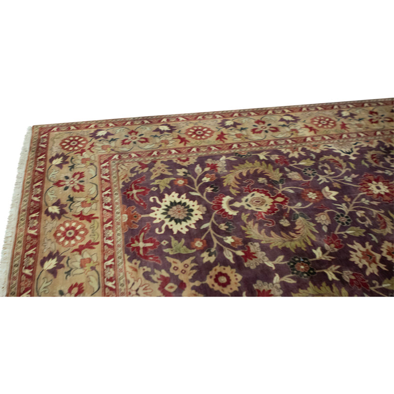 Tapis brun et doré de haute qualité noué à la main