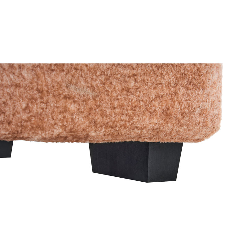 Canapé double 90 po surdimensionné en chenille capitonnée, porte-gobelets, ports USB et canapé-lit, Orange clair