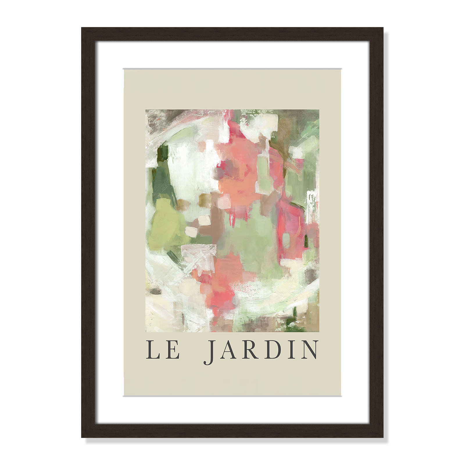Riya "Le Jardin" Print by Carol Robinson, Walnut Single Picture Frame, Yes, 23" H x 17" W x 1.25" D
