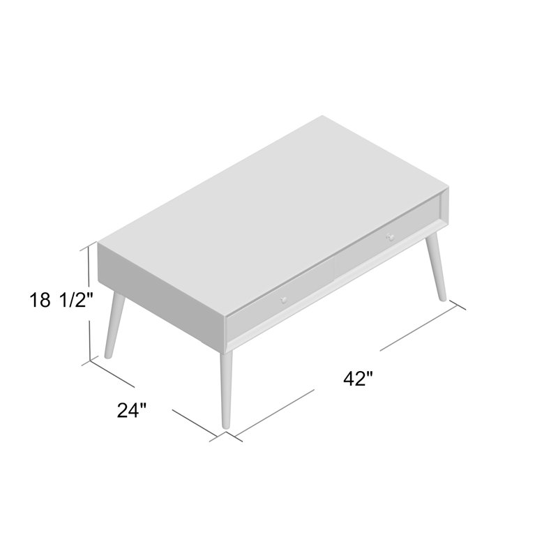 Table basse avec rangement Weare, Bleu acier