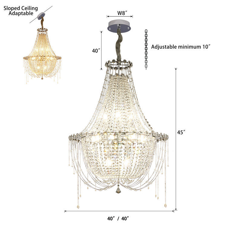 Lustre en cristal de chrome Shina