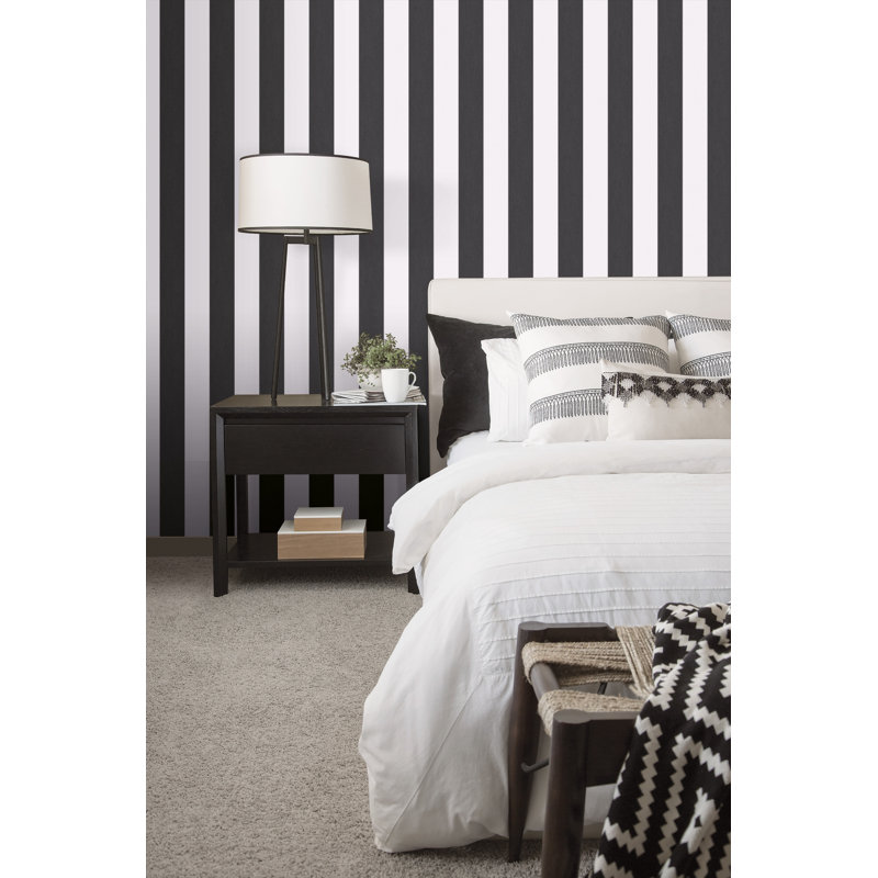 Smart Stripes 2 Surface Stripe Wallpaper Roll, Black