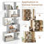 Bookcase Free Standing S-Shaped Style Bookshelf Multifunctional Decorative Shelving W/ Anti-Tipping Device-898817921-898817920