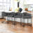 27" H Counter Height Bar Stools Set of 3, Modern Counter Stools with Curved Backrest and Arms, Black Metal Frames, Linen Fabric Upholstered Barstools for Kitchen Island, Home Bar-318224816
