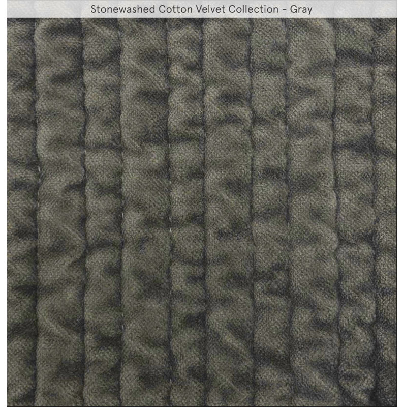 Kobie Stonewashed Cotton Modern Rustic 3 Piece Quilt Set, Gray, King Quilt + 2 King Shams