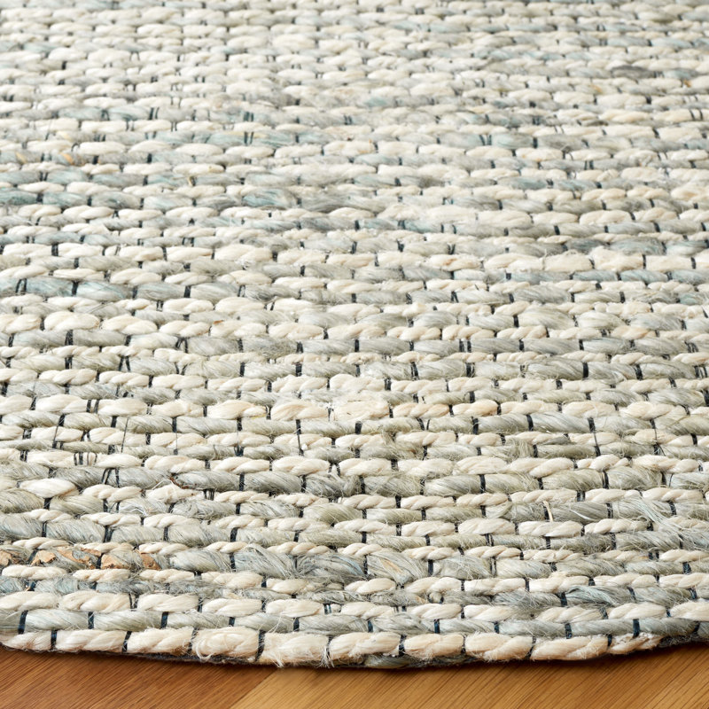 Tapis gris clair tissé à la main Zaragoza, Rond 6 pi