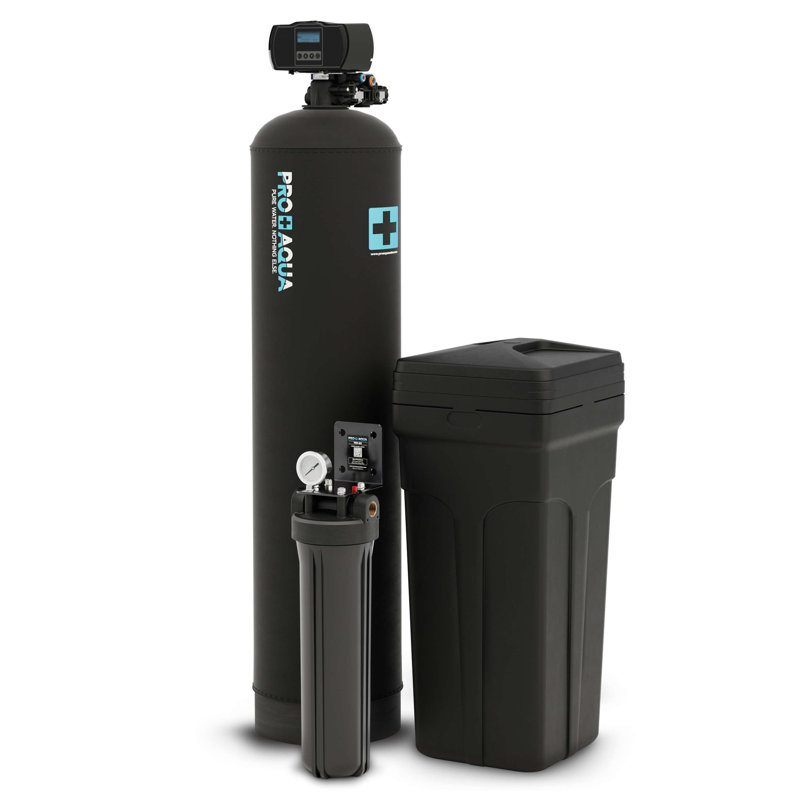 Filtre à eau pour toute la maison PRO + AQUA et adoucisseur de grain 80 000 - Système complet de traitement d'eau à grande capacité