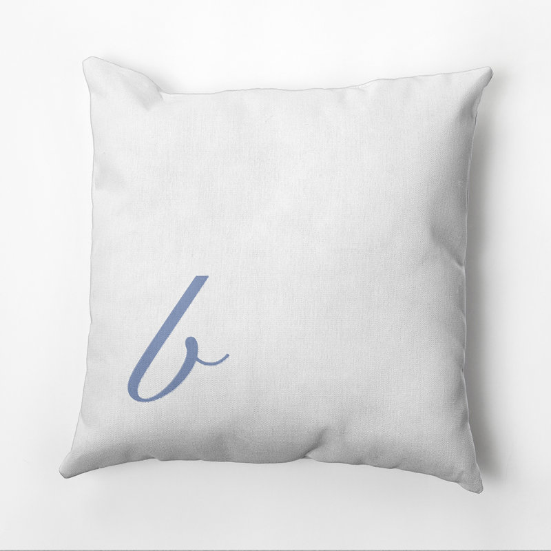 Monogram Design Collection Reversible Throw Pillow, 20"x20", Blue, B