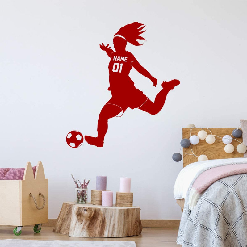 Adhésif décoratif footballeur, H 14,5 po x l 13 po, Bourgogne