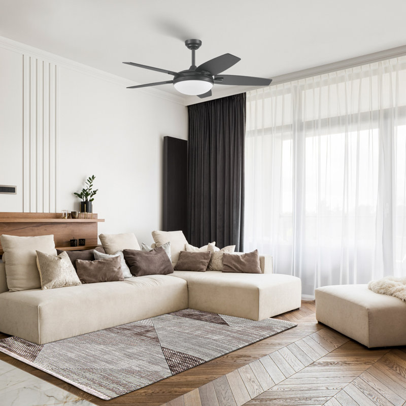 Ensemble de ventilateur de plafond 48 po avec télécommande Carmel, Noir mat