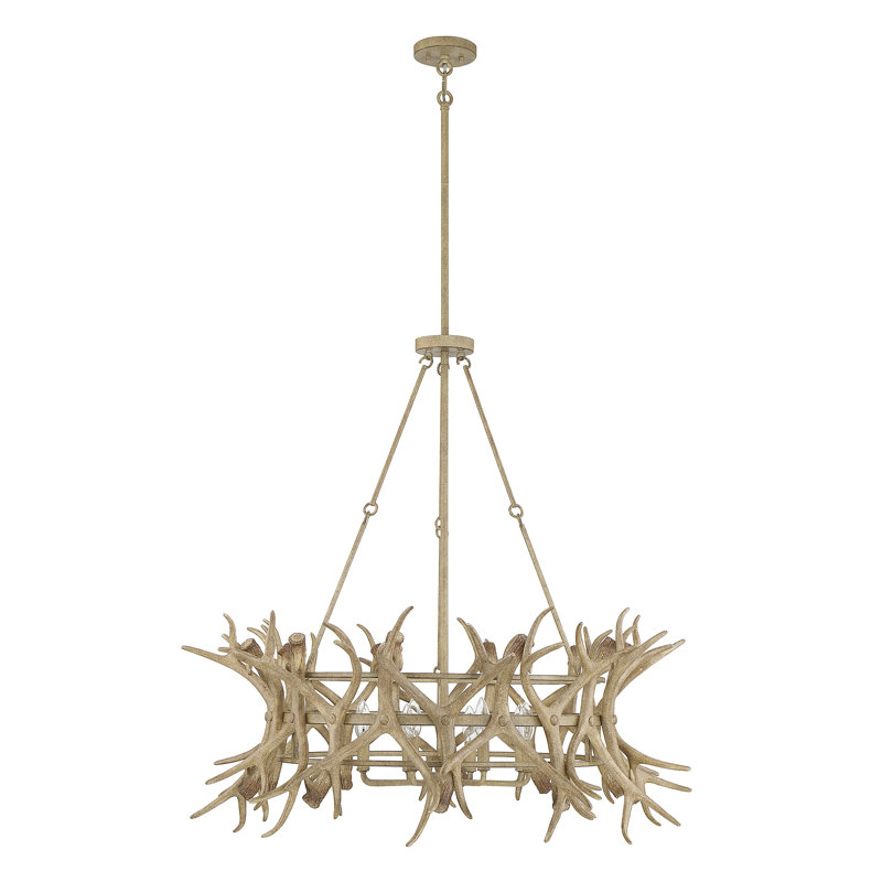 Lustre 8 lumières en brun clair Daniels, Brun clair